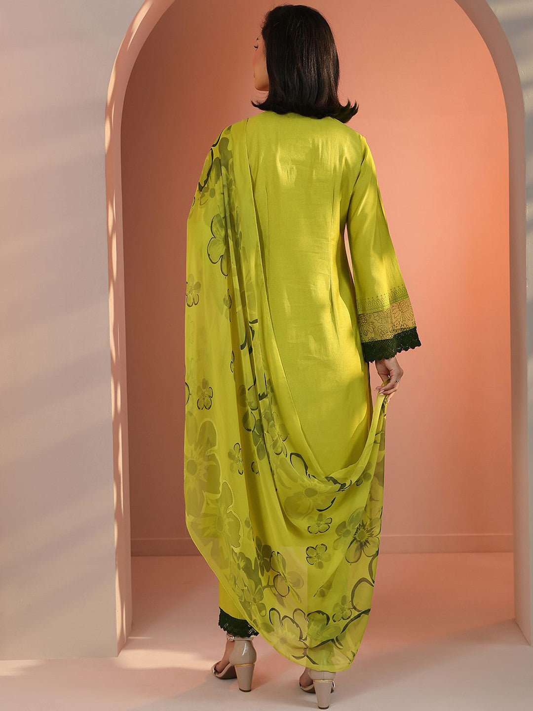 Women Embroidered Regular Kurta with Trousers & Dupatta
