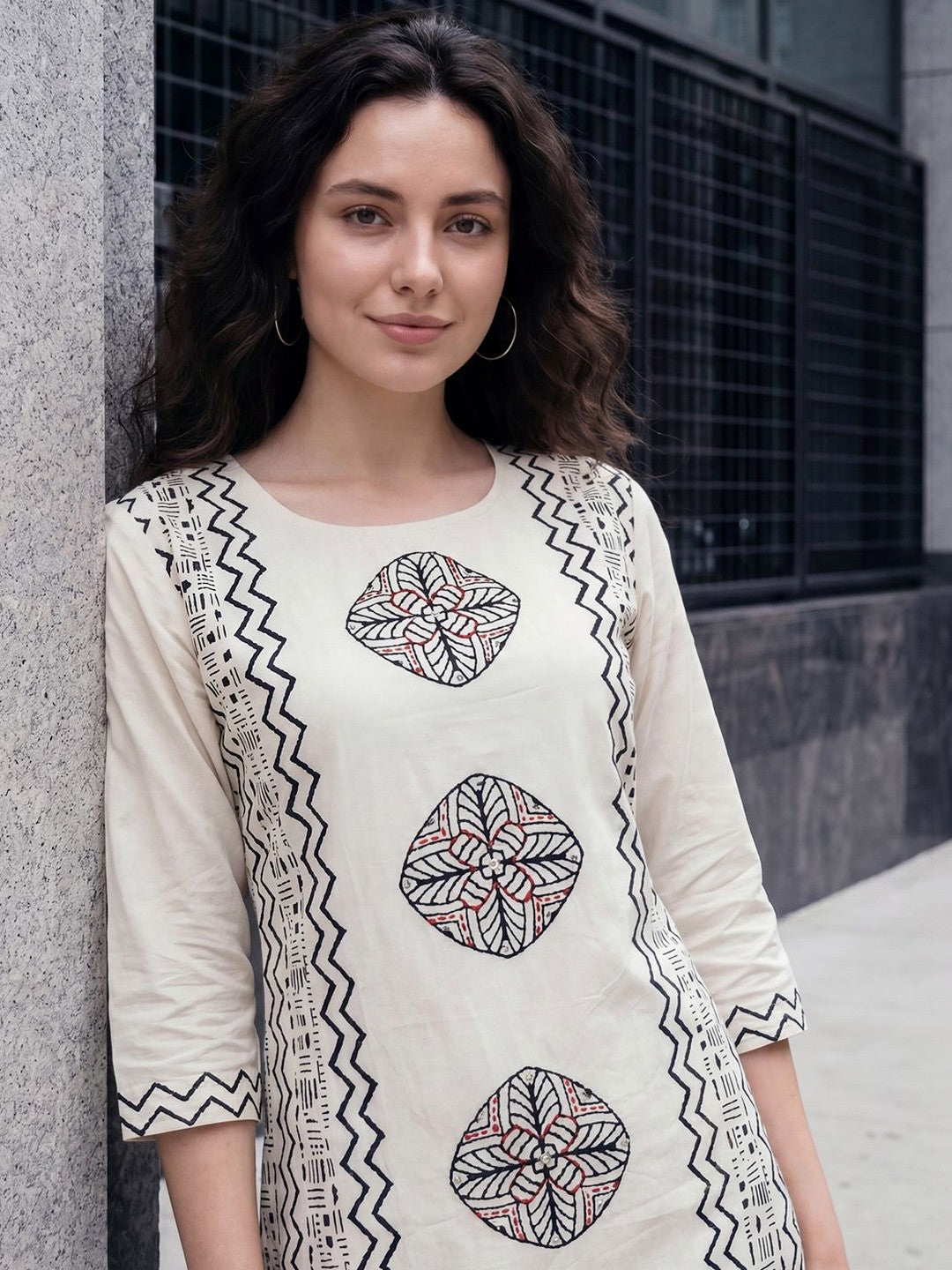 Women Ethnic Motifs Printed Regular Pure Cotton Kurta with Trousers & With Dupatta