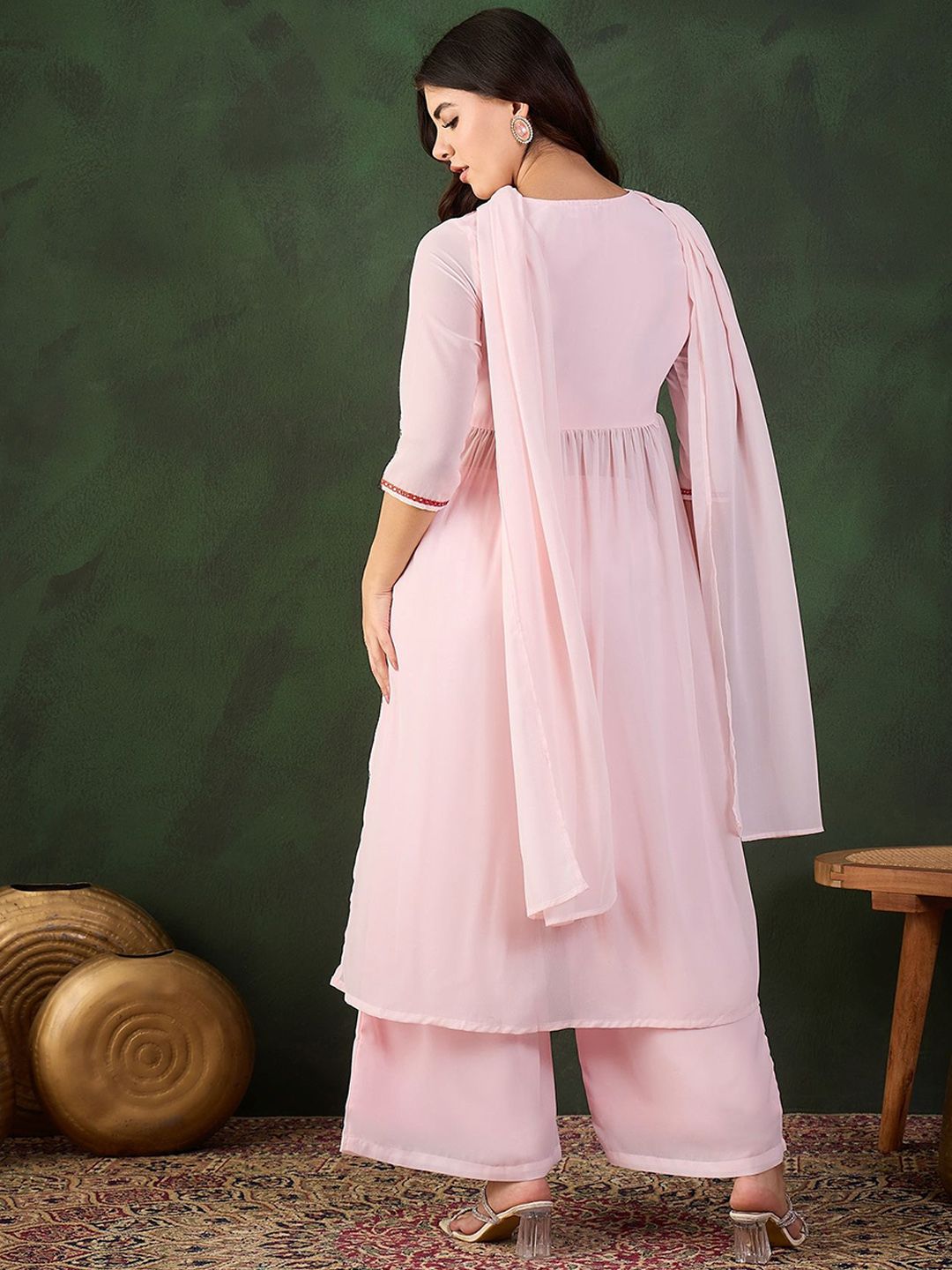 Dhiyona SN Embroidered Kurta, Palazzo With Dupatta