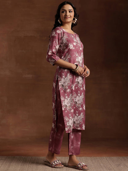 Women Floral Printed Regular Kurta with Trousers & With Dupatta