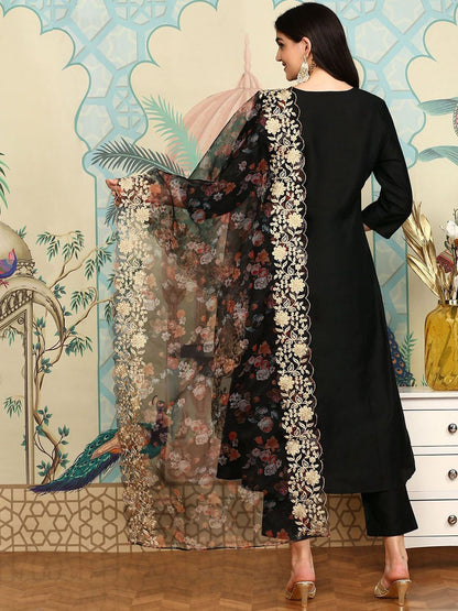 Dhiyona IS Women's Women Regular Kurta with Trousers & With Dupatta