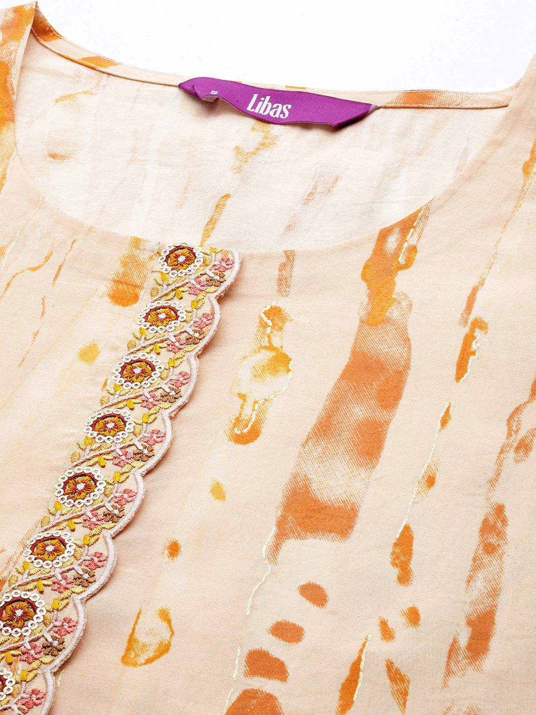 Women Dyed Regular Thread Work Kurta with Trousers & With Dupatta