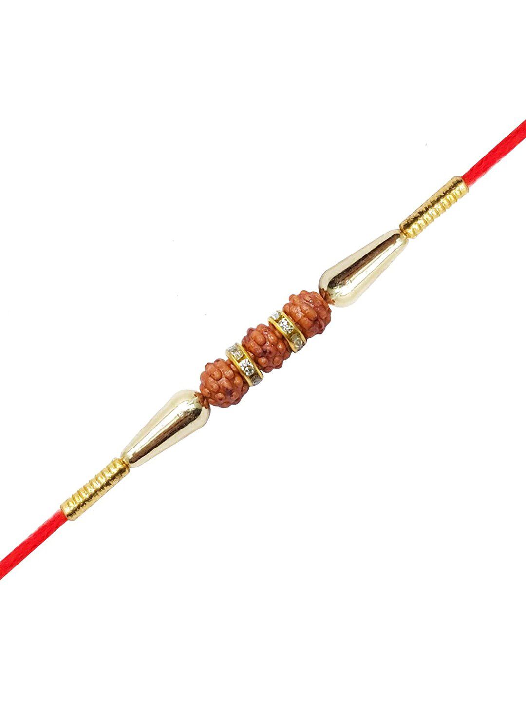 Dhiyona Stone Studded & beaded Rakhi Greeting Card & Roli Chawal