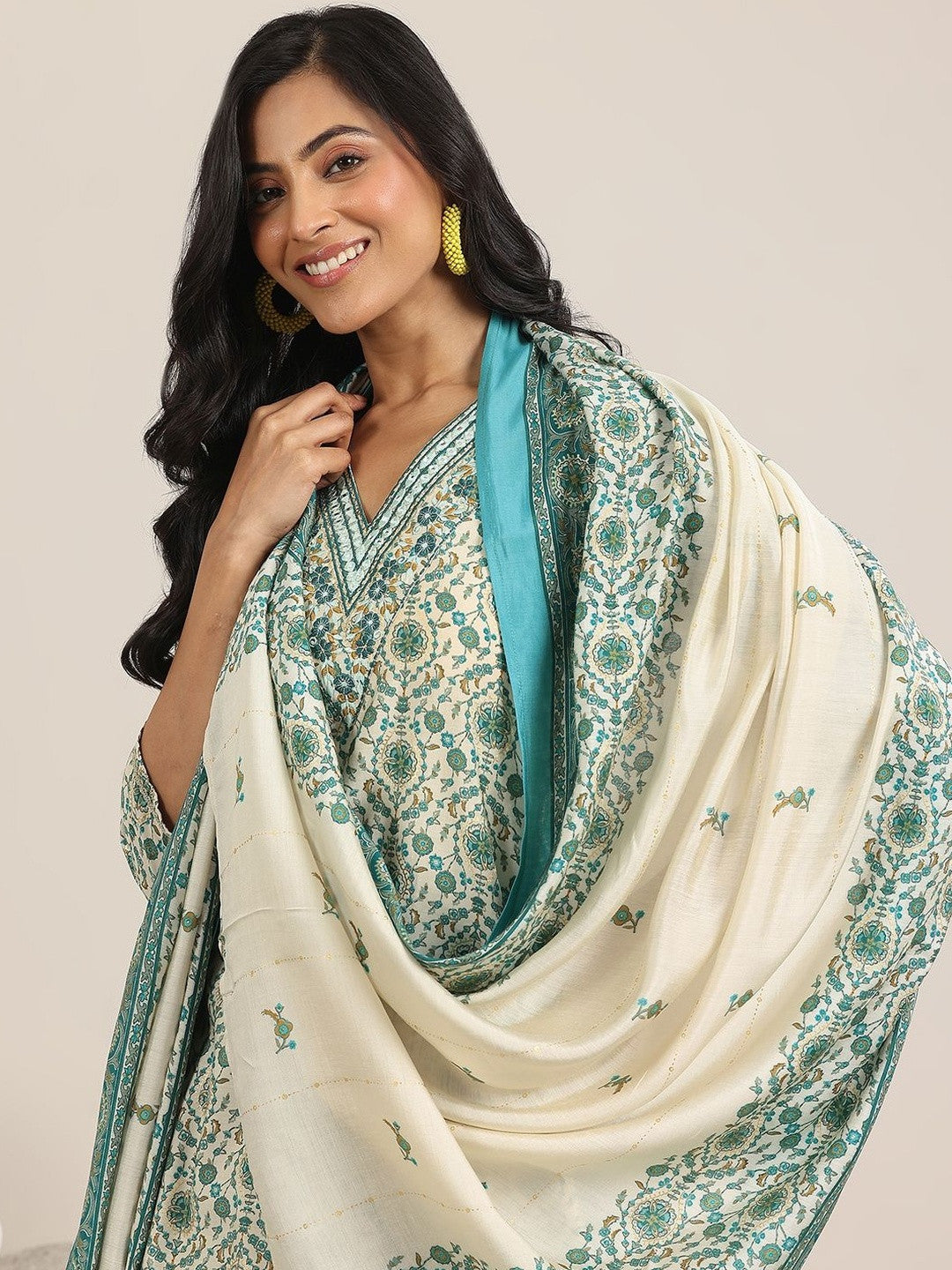 Women Ethnic Motifs Printed Regular Kurta with Trousers & With Dupatta