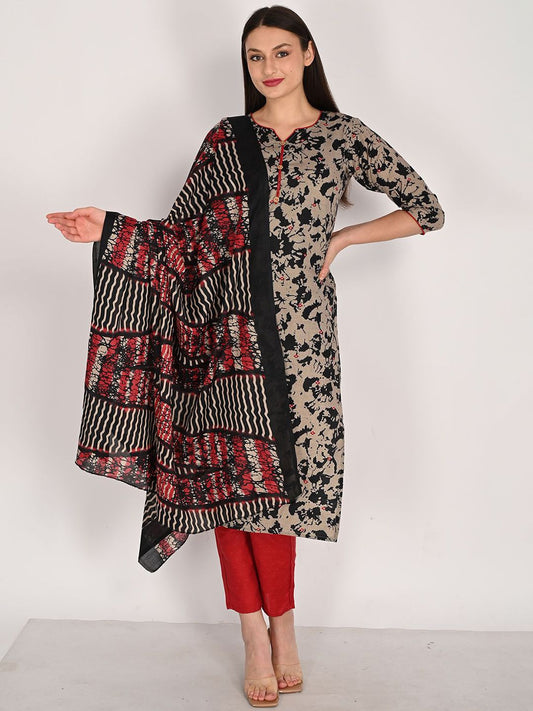 Dhiyona KL Women Printed Regular Kurti with Pyjamas & With Dupatta