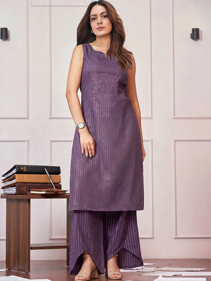 Women Striped Regular Kurta with Palazzos