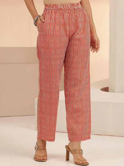 Orange Bandhani Printed Cotton Blend Straight Suit Set