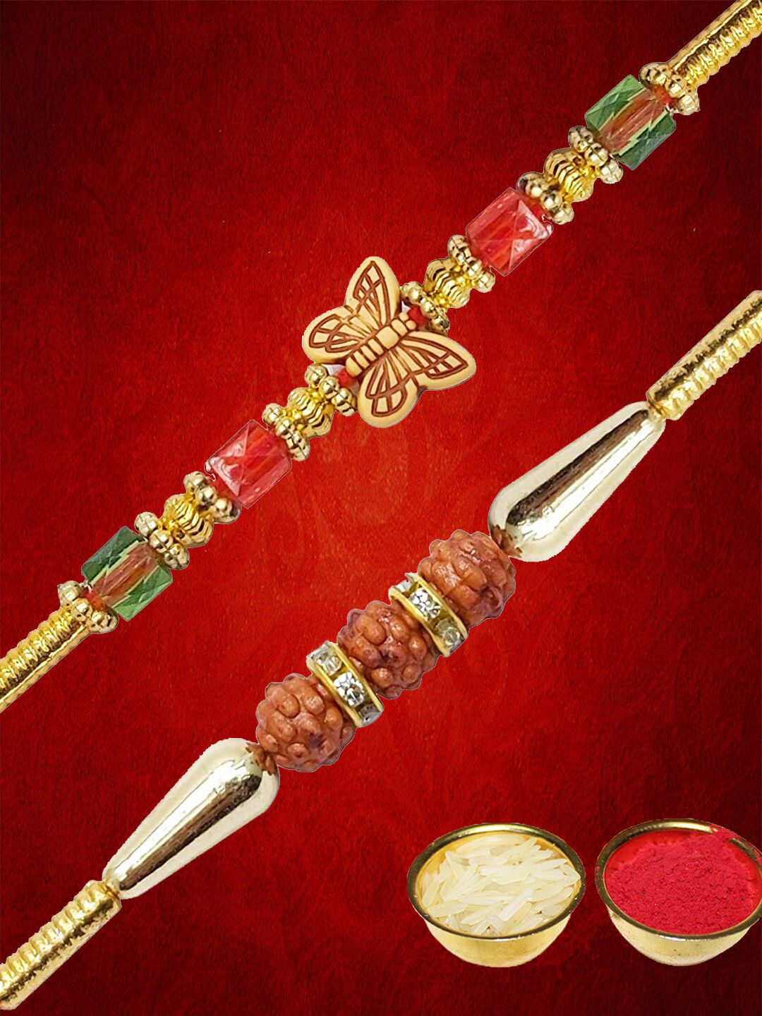 Dhiyona Unisex Set Of 2 Thread Rakhi