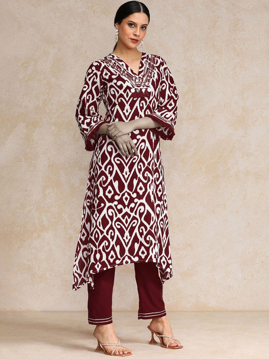 Dhiyona VA Women'sFloral Printed Pure Cotton Kurta with Trousers