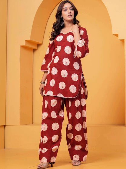 Women Printed Regular Pure Cotton Kurta with Patiala