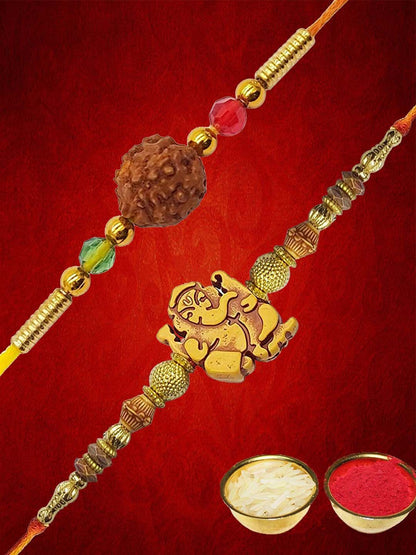 Dhiyona Unisex Set Of 2 Beaded Rakhi