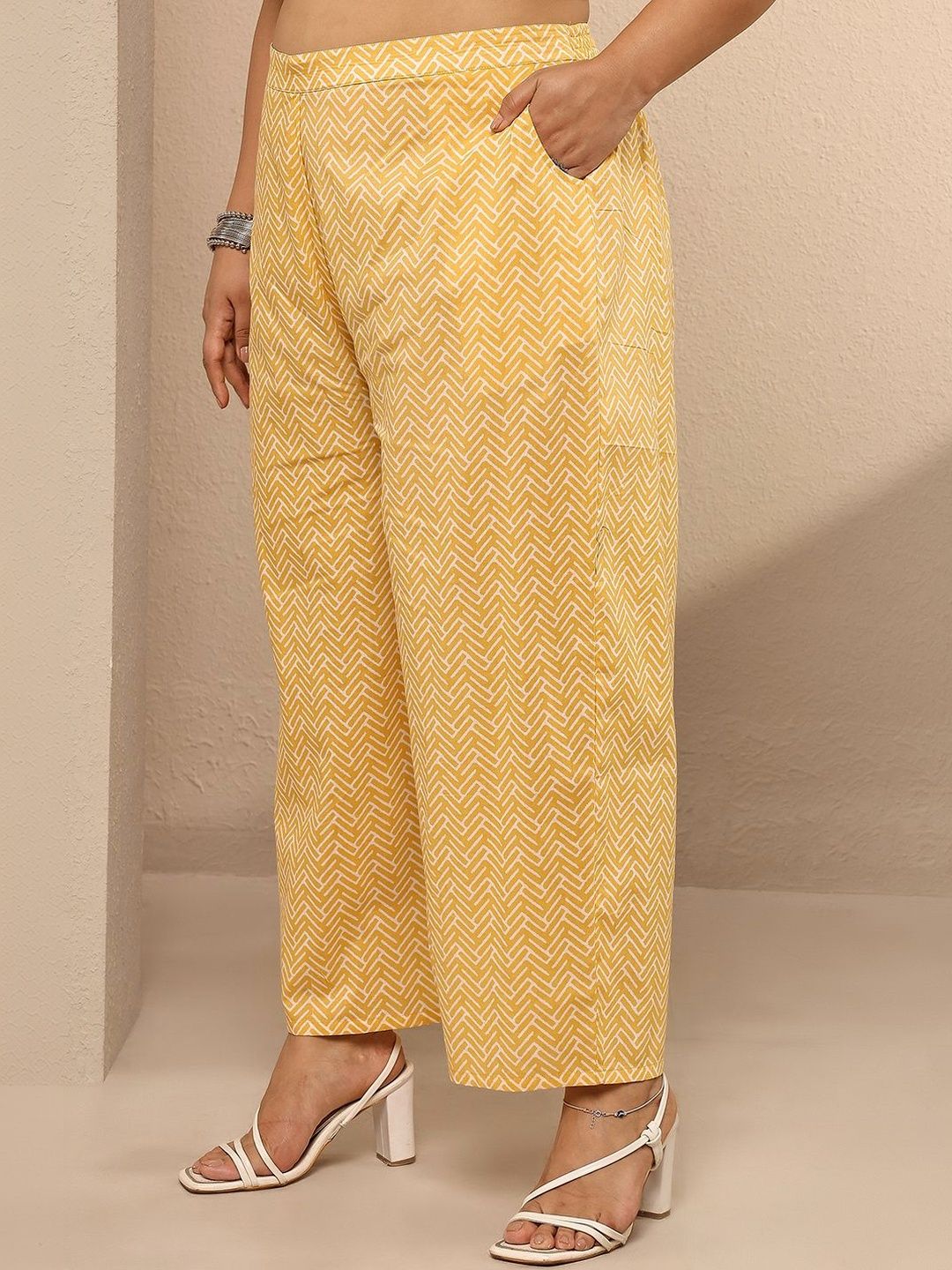 Dhiyona Women's Plus Size Ethnic Motifs Printed Kurta with Trousers & With Dupatta