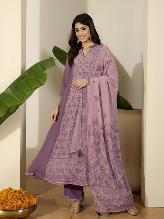 Dhiyona IN Women Floral Printed Anarkali Kurta with Palazzos & Dupatta