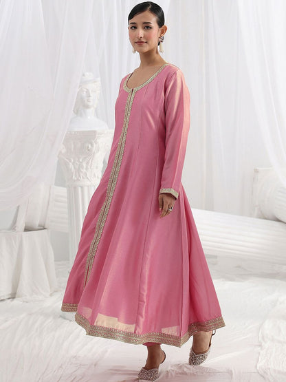 Women Floral Panelled Thread Work Kurta with Trousers & With Dupatta