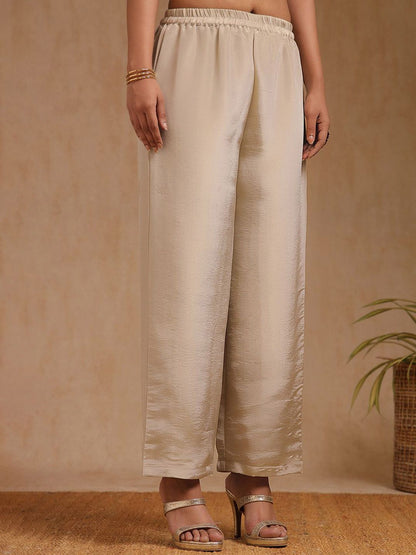 Dhiyona SO Women's Women Ethnic Motifs Embroidered Sequinned Kurta with Trousers