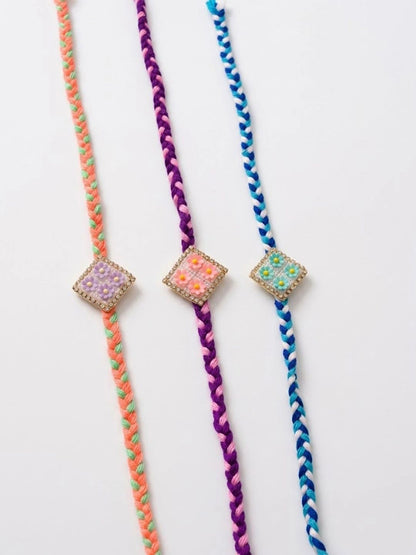 Dhiyona Set Of 3 Multicolor Ad Thread Rakhi With Roli Chawal Chandan Mishri