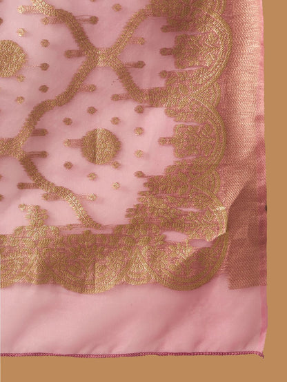 Dhiyona IE Ethnic Motifs Yoke Design Straight Gotta Patti Liva Kurta with Trousers & Dupatta