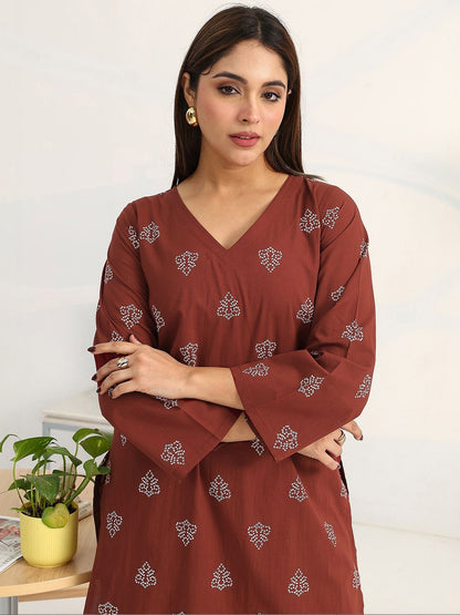 Women Ethnic Motifs Printed Regular Cotton Blend Kurta with Palazzos