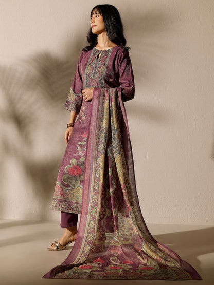 Women Floral Printed Regular Kurta with Trousers & With Dupatta