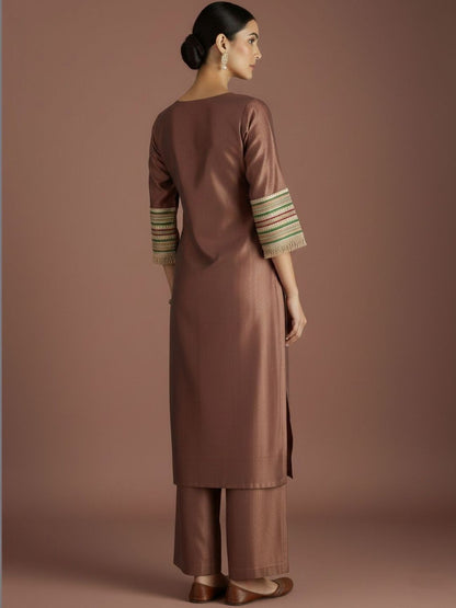 Dhiyona VA Women Regular Thread Work Kurta with Palazzos & With Dupatta