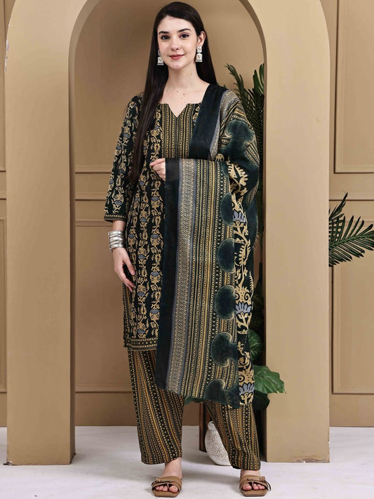 Dhiyona KL Women Printed Cotton Blend Kurta Sets With Dupatta
