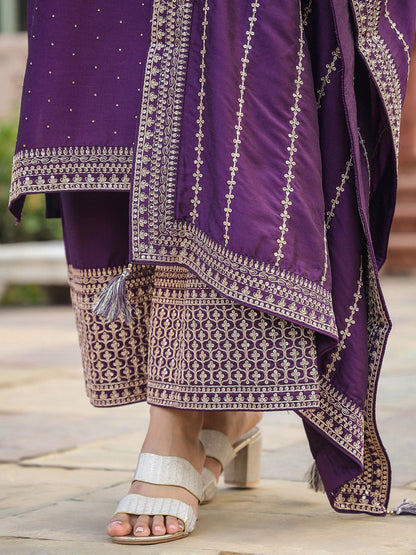 Dhiyona KL Yoke Design Regular Kurta with Palazzos & With Dupatta