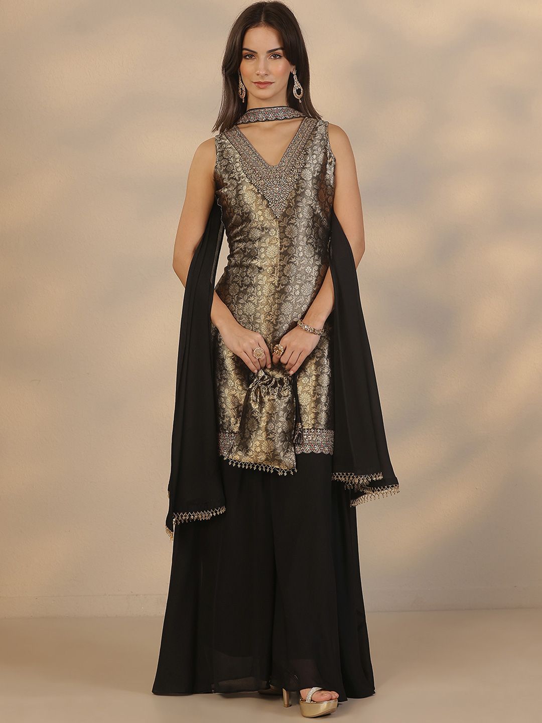 Dhiyona LL Women Ethnic Motifs Regular Kurta with Palazzos & With Dupatta