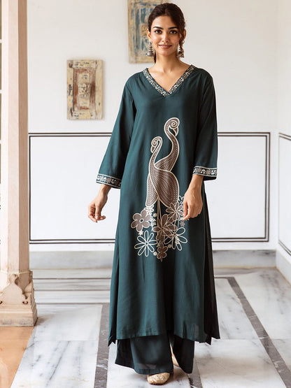 Printed Straight Kurta & Palazzo