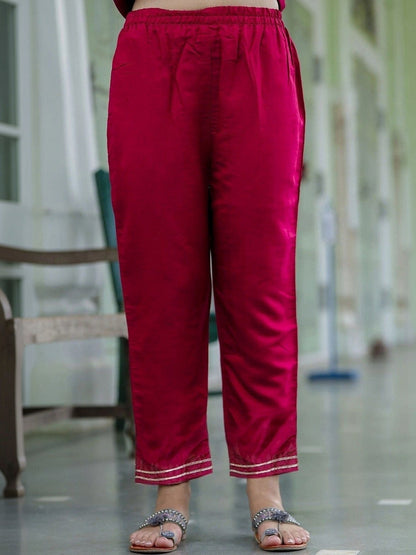 Women Embroidered Regular Kurta with Trousers & With Dupatta