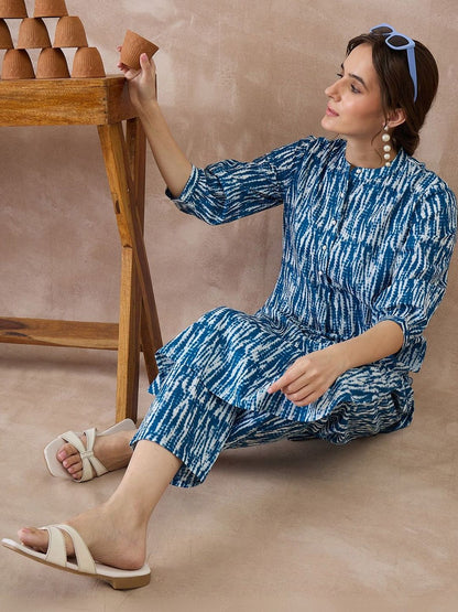 Women Printed Regular Pure Cotton Kurta with Trousers