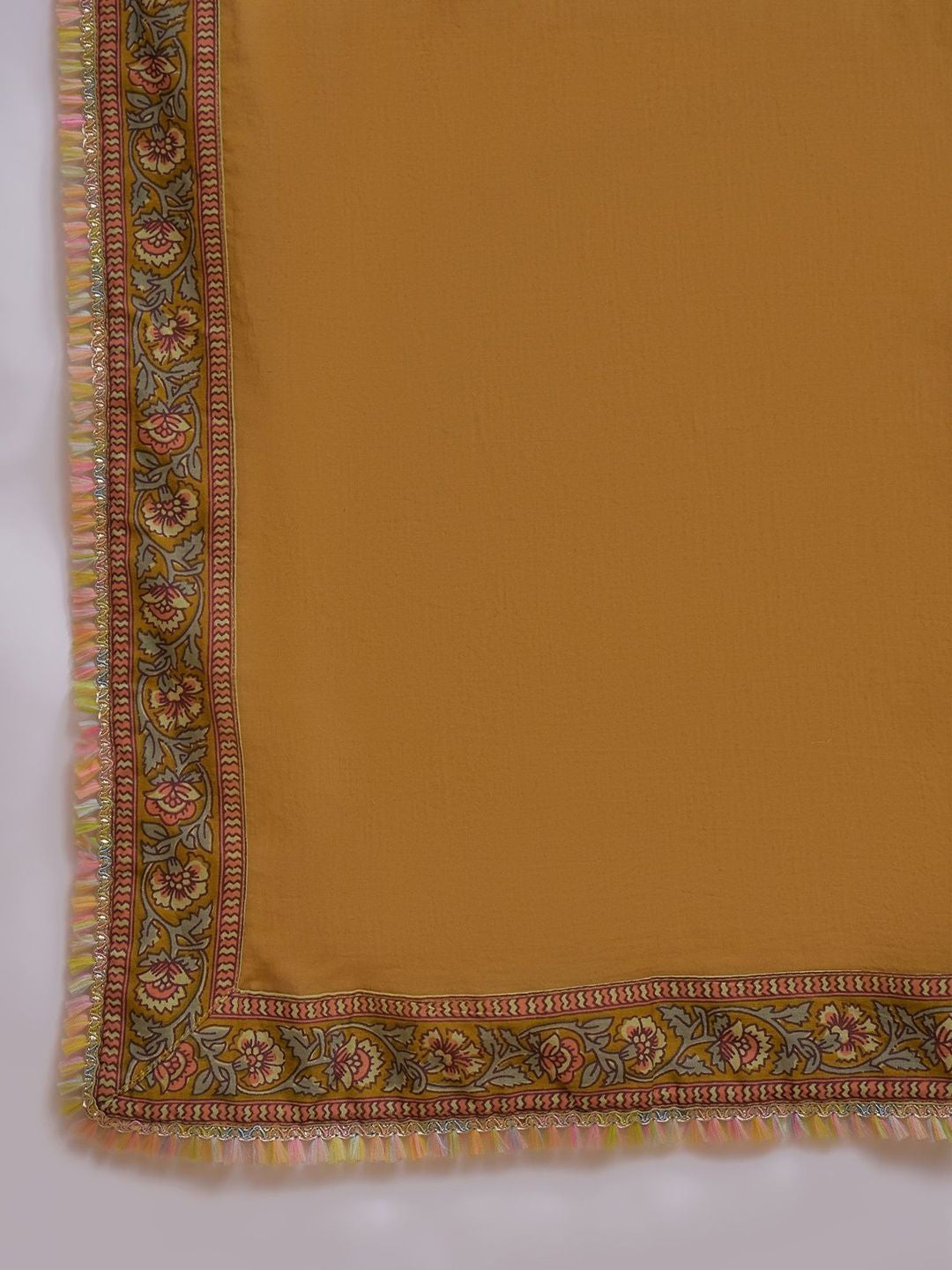 Pure Cotton Round Neck Kurta & Palazzos With Dupatta