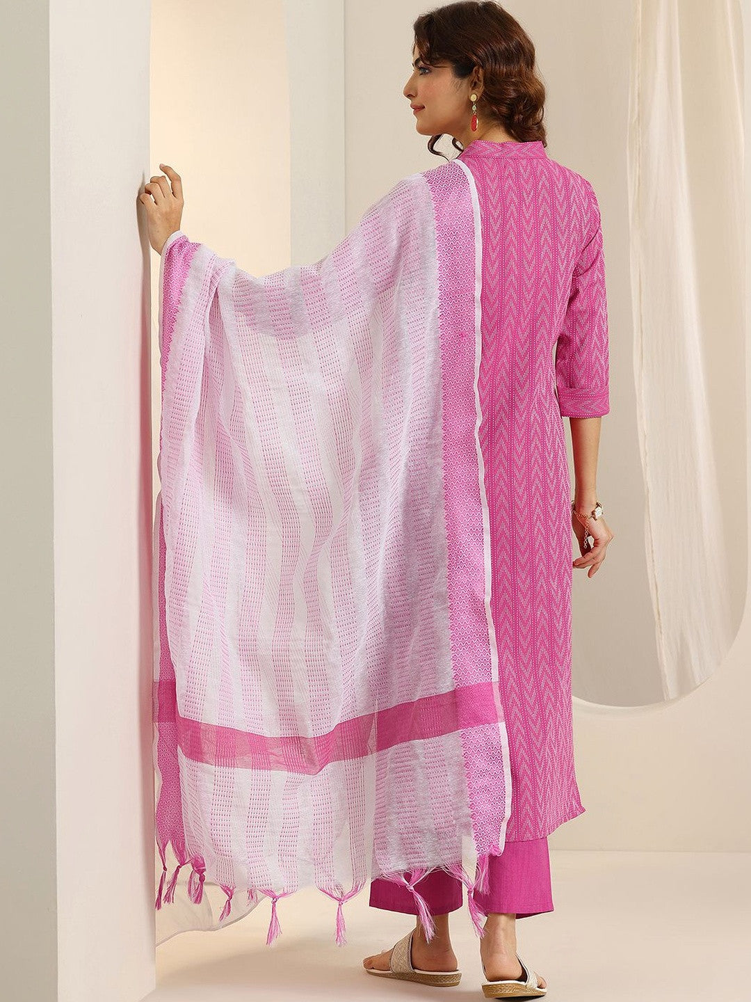 Women Ethnic Motifs Printed Regular Kurta with Trousers & With Dupatta