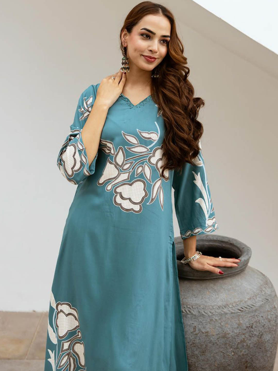 Women Floral Printed Kurta with Palazzo