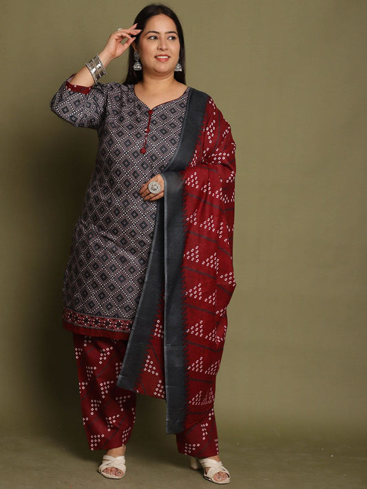 Dhiyona KL Women Floral Printed Regular Kurta with Salwar & With Dupatta