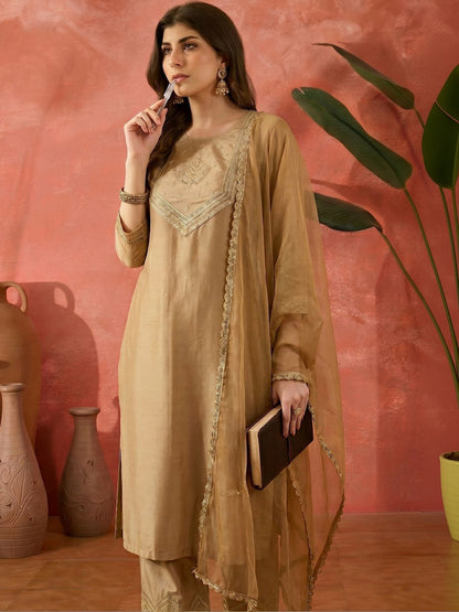 Embroidered Round Neck Kurta Sets
