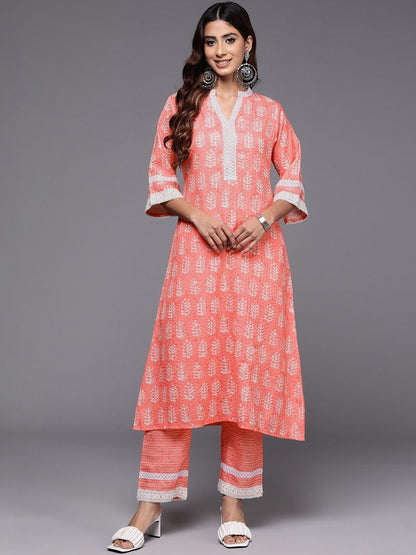 Women Ethnic Motifs Printed Regular Thread Work Kurta with Palazzos