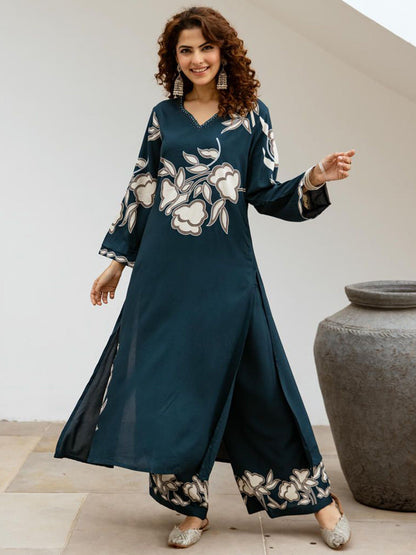 Women Floral Printed Kurta with Palazzo