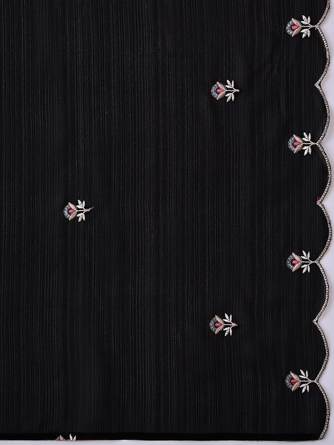 Ethnic Motifs Embroidered V-Neck Straight Kurta With Trouser And Dupatta