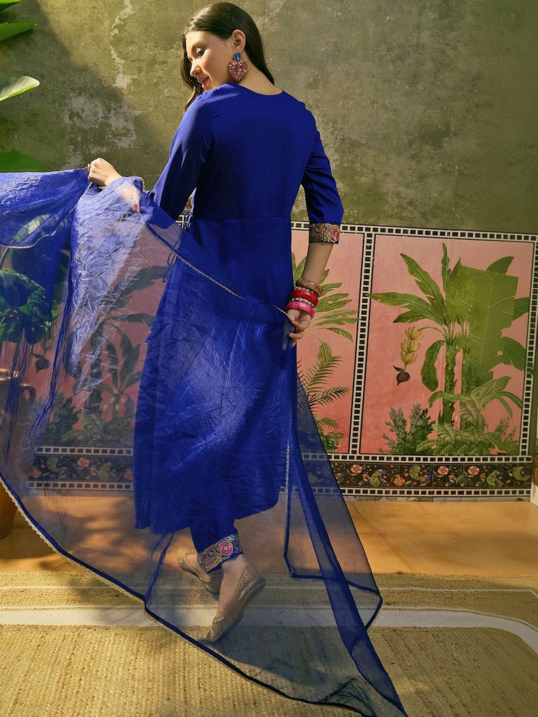 Embroidered V-Neck Kurta Sets
