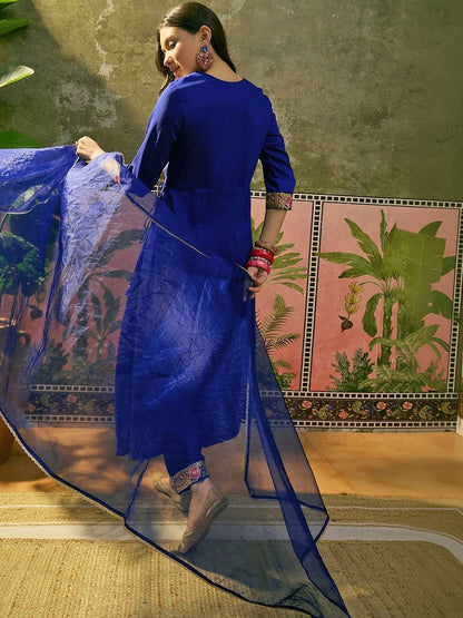 Embroidered V-Neck Kurta Sets