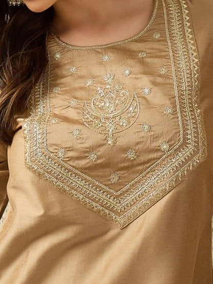 Embroidered Round Neck Kurta Sets