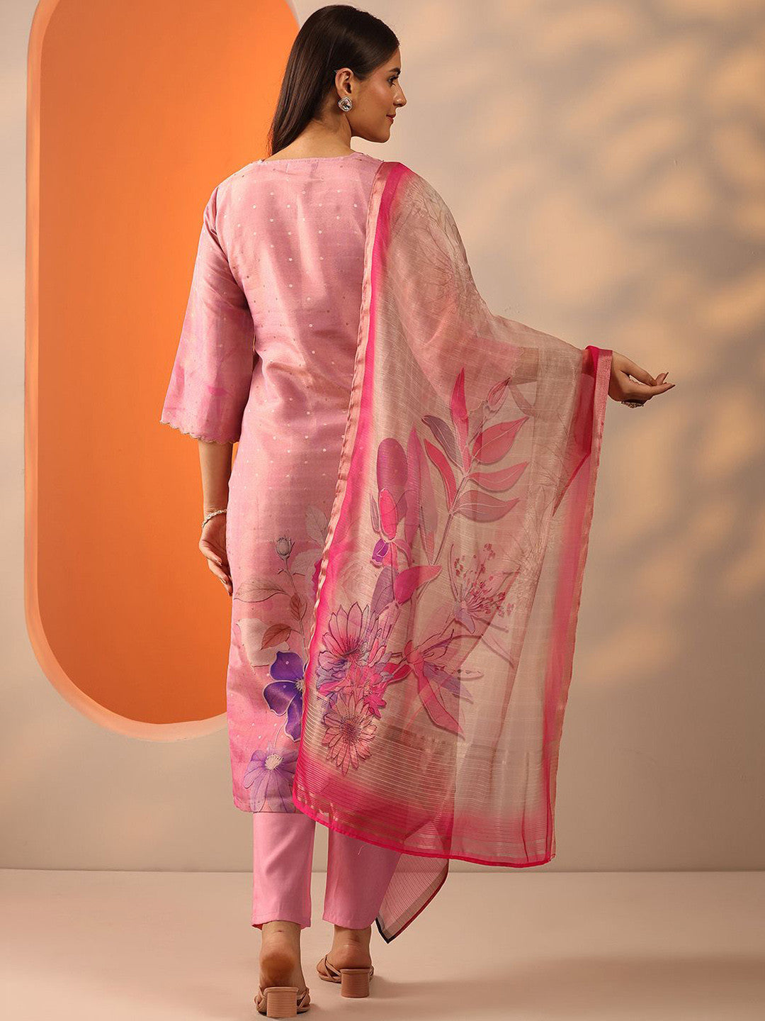 Women Floral Printed Regular Kurta with Trousers & Dupatta