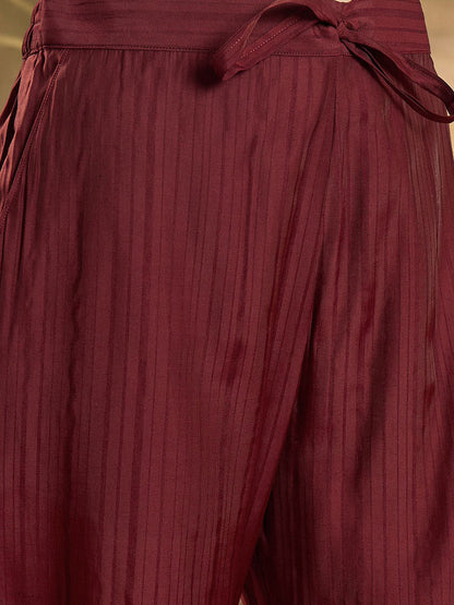 Thread Embroidered Kurta With Trousers & Dupatta
