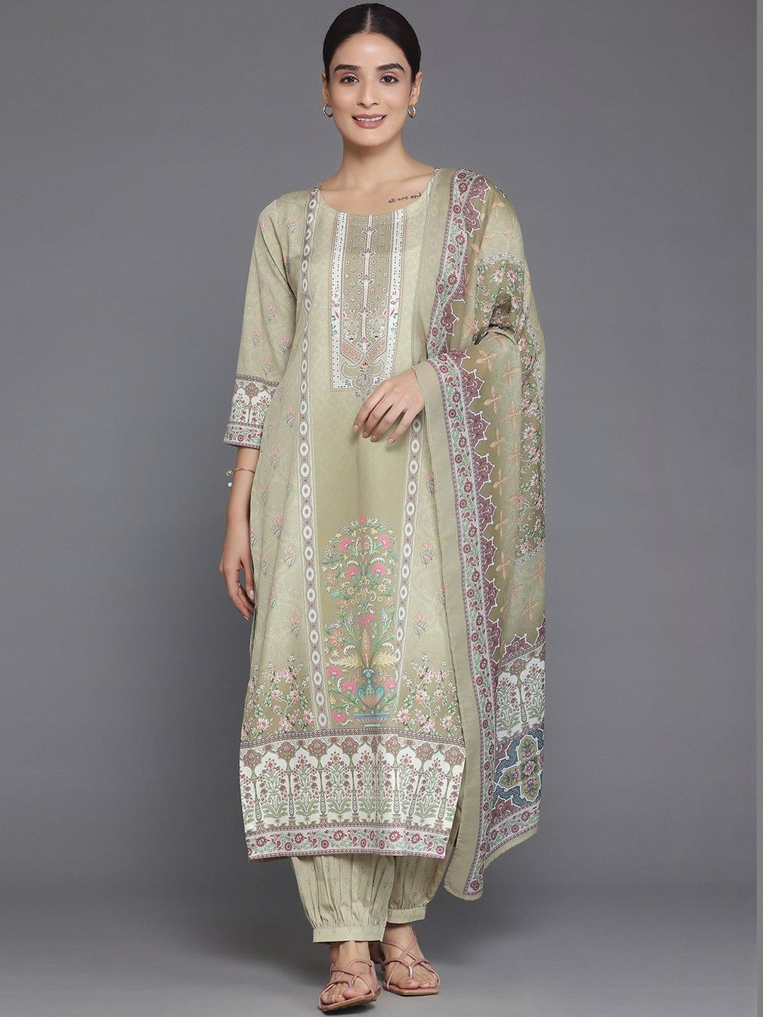 Women Ethnic Motifs Printed Regular Kurta with Pyjamas & With Dupatta