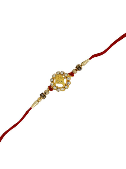 Dhiyona Thread Rakhi Greeting Card & Roli Chawal