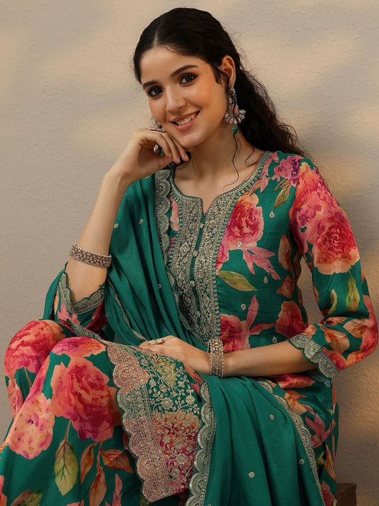 Dhiyona LL Women Floral Printed Kurta with Palazzos & Dupatta
