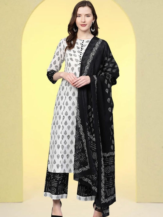 Dhiyona KL Women Ethnic Motifs Printed Regular Kurta with Palazzos & Dupatta