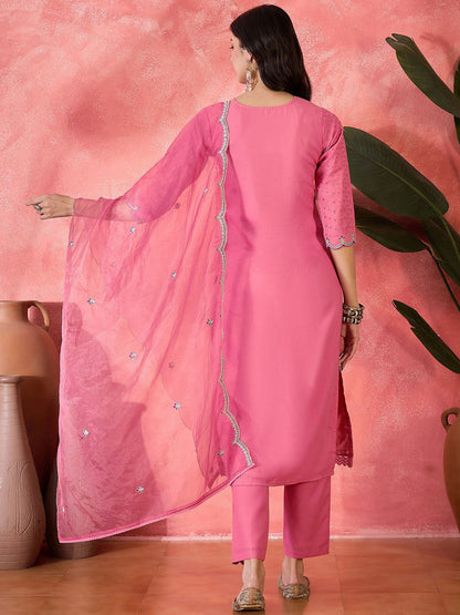 Embroidered Straight Kurta Set