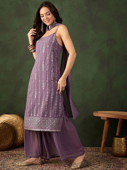 Dhiyona SN Embroidered Kurta, Palazzo With Dupatta