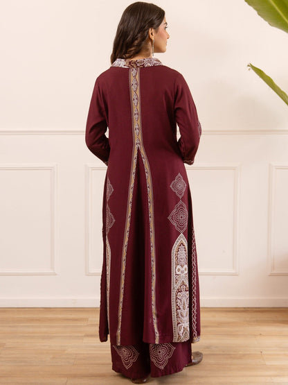 Printed Shirt Collar Kurta & Palazzos